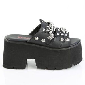 Skull Chain Platform Chunky Slide Sandals